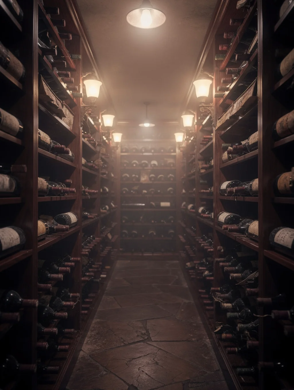 Temperature-controlled wine cellar with Italian labels
